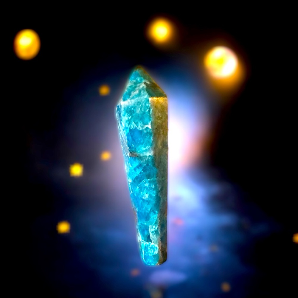 Blue Apatite Crystal Wand